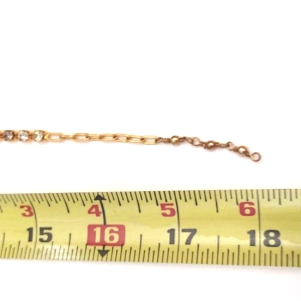 VINTAGE DARK BLUE CLEAR RHINESTONE CHOKER COLLAR BIB 15-18" NECKLACE - Picture 8 of 11